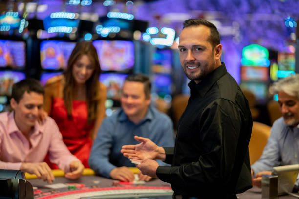 Live casino table interface showing blackjack and roulette